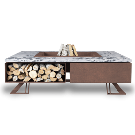 Palenisko ogrodowe Hetta Square 120 Corten Granit Viscount Hetta Supply