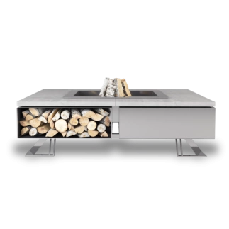 Palenisko ogrodowe Hetta Square 120 Inox Beton Hetta Supply