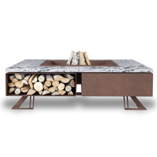 Palenisko ogrodowe Hetta Square 140 Corten Granit Viscount Hetta Supply