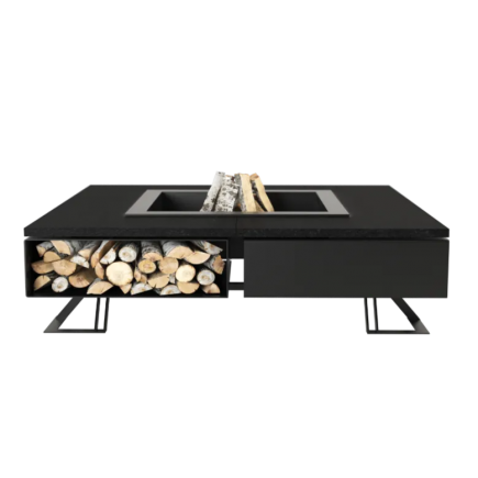 Palenisko ogrodowe Hetta Square 140 Black Inox Granit Monumental Hetta Supply