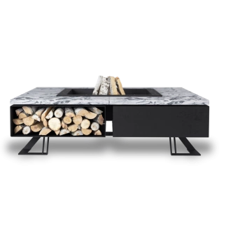 Palenisko ogrodowe Hetta Square 140 Black Inox Granit Viscount Hetta Supply