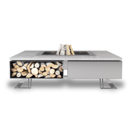 Palenisko ogrodowe Hetta Square 140 Inox Beton Hetta Supply