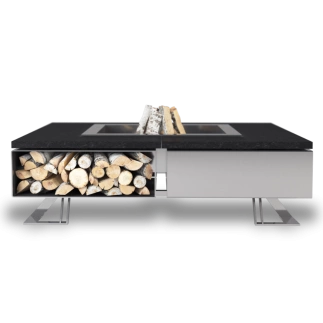 Palenisko ogrodowe Hetta Square 140 Inox Granit Monumental Hetta Supply