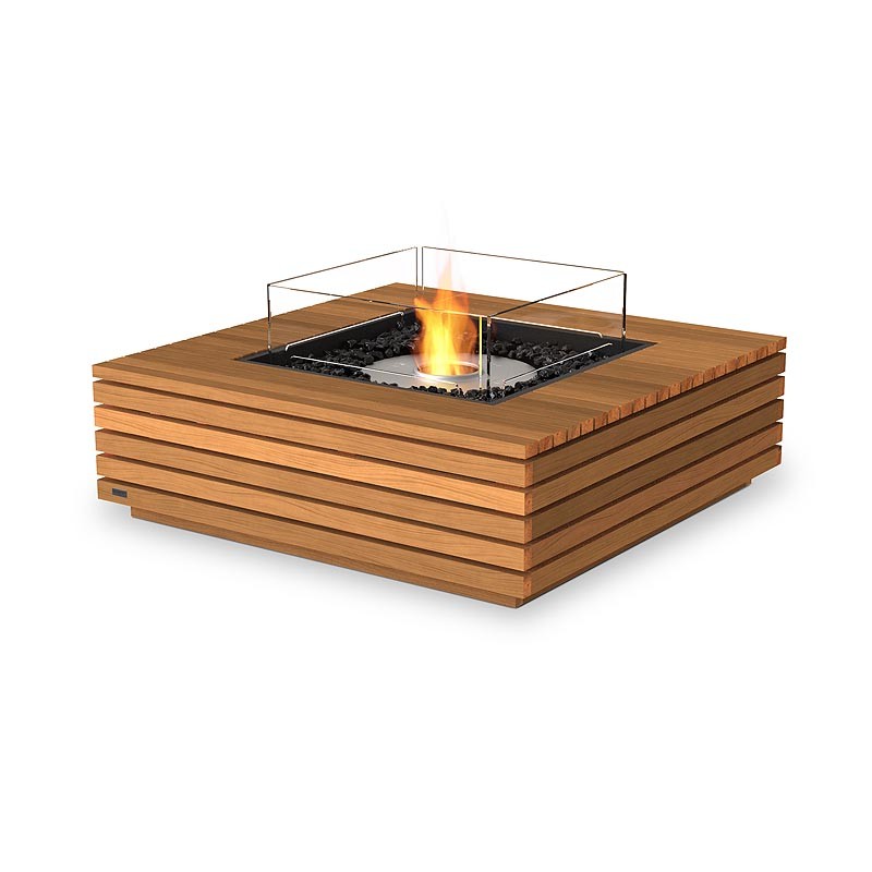 Biokominek wolnostojący Base 40 SS Teak z szybą EcoSmart Fire Biokominek wolnostojący Base 40 SS Teak z szybą EcoSmart Fire