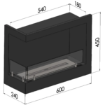 Biokominek Corner L 600 z szybą Simple Fire - obrazek 10