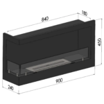 Biokominek Corner L 900 z szybą Simple Fire - obrazek 14