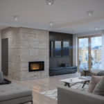 Biokominek Frame 900 Czarny Matowy z szybą Simple Fire - obrazek 2