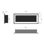 Biokominek Frame 1200 Biały z szybą Simple Fire