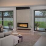 Biokominek Frame 1200 Czarny z szybą Simple Fire