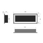 Biokominek Frame 1200 Czarny z szybą Simple Fire