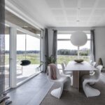 Biokominek Aeris Hanging Black with Stainless Steel Cocoon Fires