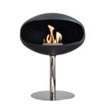 Biokominek Pedestal Standing Black with Stainless Steel Cocoon Fires