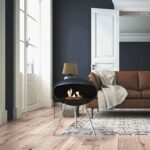 Biokominek Terra Standing Black with Stainless Steel Cocoon Fires