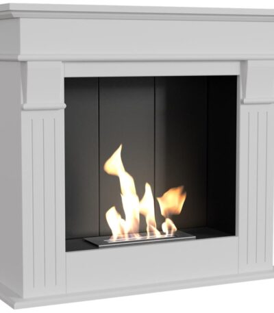 Biokominek August P Biały Kratki