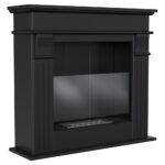 Biokominek portalowy August P czarny z szybą Kratki