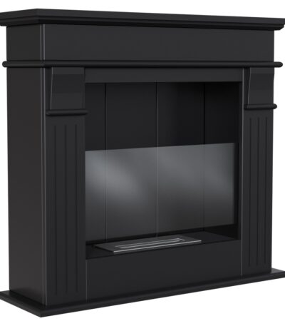 Biokominek portalowy August P czarny z szybą Kratki