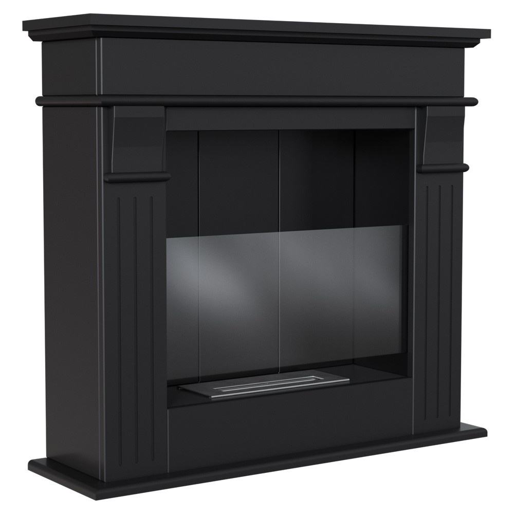 Biokominek portalowy August P czarny z szybą Kratki Biokominek portalowy August P czarny z szybą Kratki