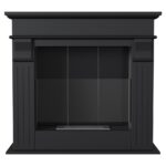 Biokominek portalowy August P czarny z szybą Kratki