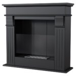 Biokominek portalowy August P czarny z szybą Kratki