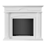 Biokominek December Biały Kratki