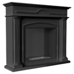 Biokominek December Czarny Kratki