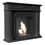 Biokominek December Czarny Kratki