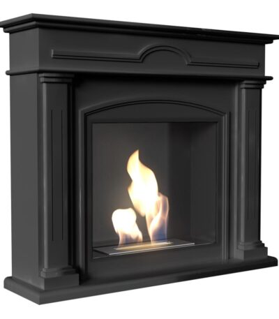 Biokominek December Czarny Kratki