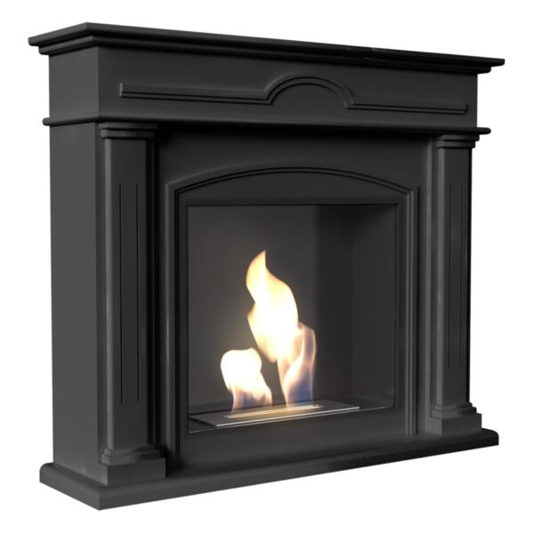 Biokominek December Czarny Kratki