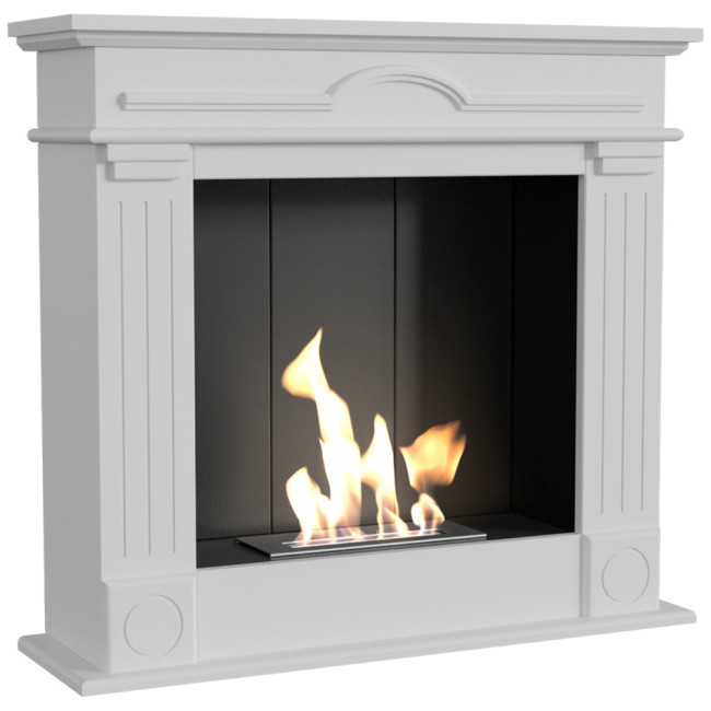 Biokominek December P Biały Kratki