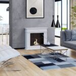 Biokominek December P Biały z szybą Kratki