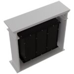 Biokominek December P Biały z szybą Kratki