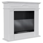 Biokominek December P Biały z szybą Kratki