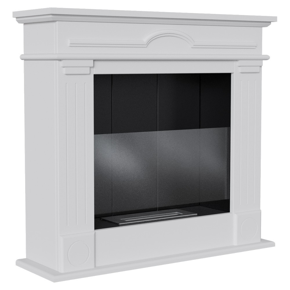 Biokominek December P Biały z szybą Kratki Biokominek December P Biały z szybą Kratki