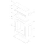 Biokominek December P Czarny z szybą Kratki