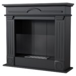 Biokominek December P Czarny z szybą Kratki