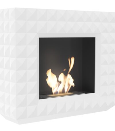 Biokominek Egzul Biały Kratki