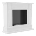 Biokominek February Biały Kratki