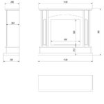 Biokominek February Czarny Kratki