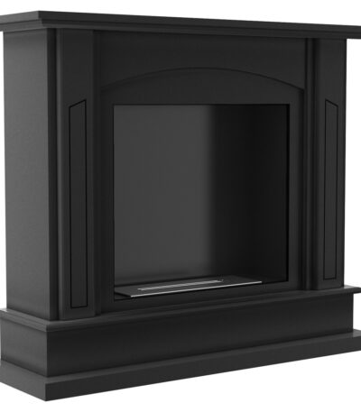 Biokominek February Czarny Kratki