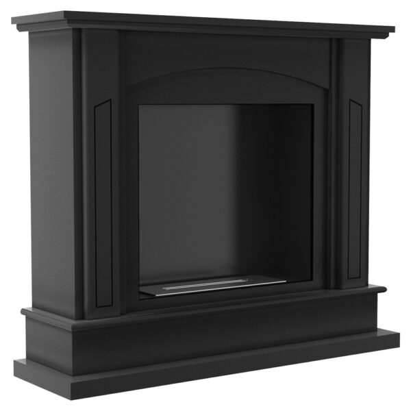 Biokominek February Czarny Kratki