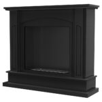 Biokominek February Czarny Kratki