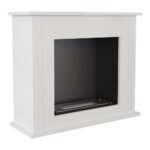 Biokominek June Biały Kratki