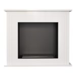 Biokominek June Biały Kratki