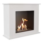 Biokominek June Biały Kratki