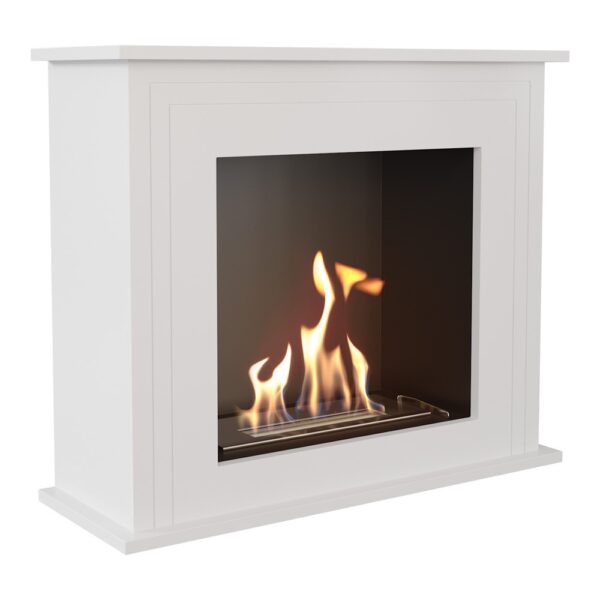 Biokominek June Biały Kratki