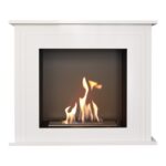 Biokominek June Biały Kratki