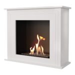 Biokominek June Biały Kratki