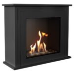 Biokominek June Czarny Kratki