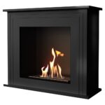 Biokominek June Czarny Kratki