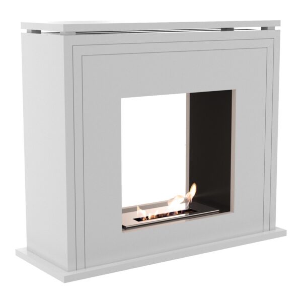 Biokominek June Tunel Biały Kratki